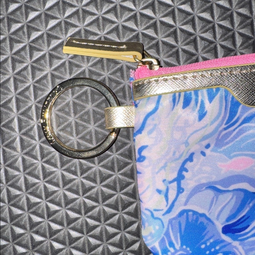 Lilly Pulitzer Blue & Pink Floral Keyring Coin Pouch - Picture 5 of 5
